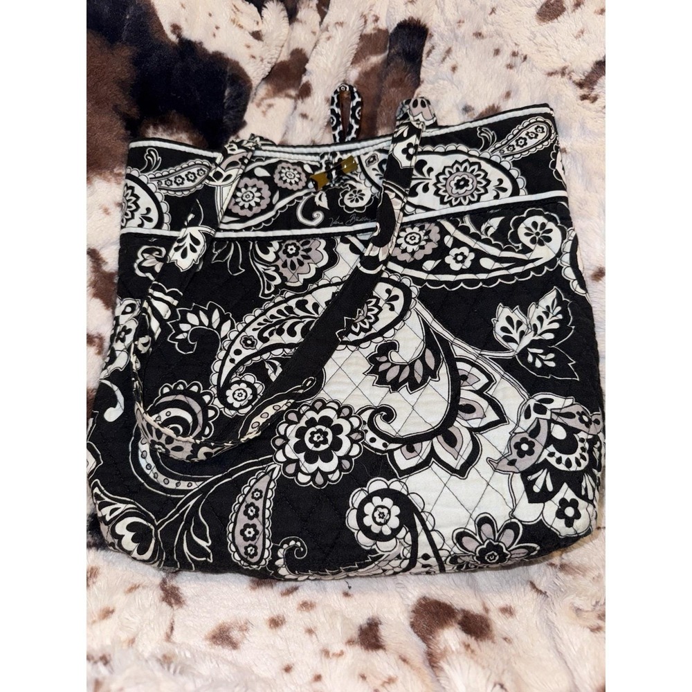 Set Of 3 Vera Bradley Black & White Handbags Midnight Paisley & Night & Day
